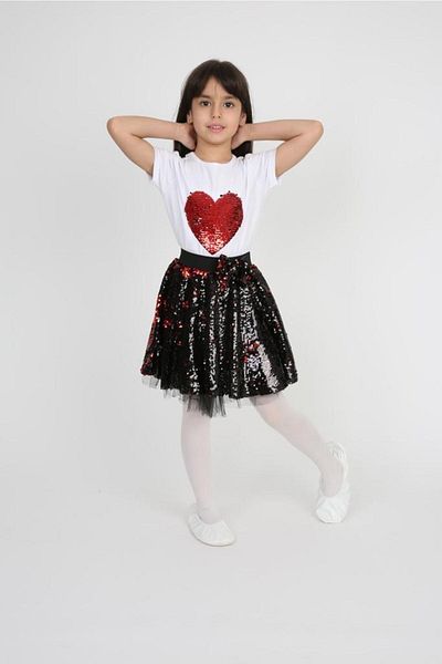 Haba Girls' Suit Costume Bodysuit, White Stripe Skirt and Crown