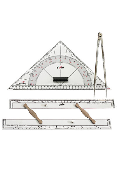 Boat Navigaston Kit Parallel Ruler & Blind Jib & Miter Set Set of 3