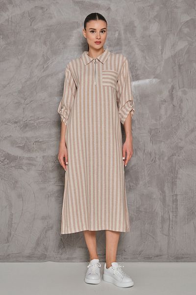 SHUGAA ΓΥΝΑΙΚΕΙΟ ΦΟΡΕΜΑ ΜΕ ΡΙΓΕΣ ΛΙΝΟ OVERSIZE
