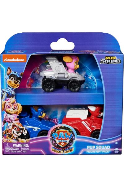 PAW PATROL Pup Squad - Set of 3 Mini Figures with Vehicle