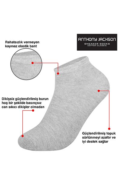 ANTHONY JACKSON Κουτί με 10 Bamboo Premium Seamless Socks - Sneaker Socks
