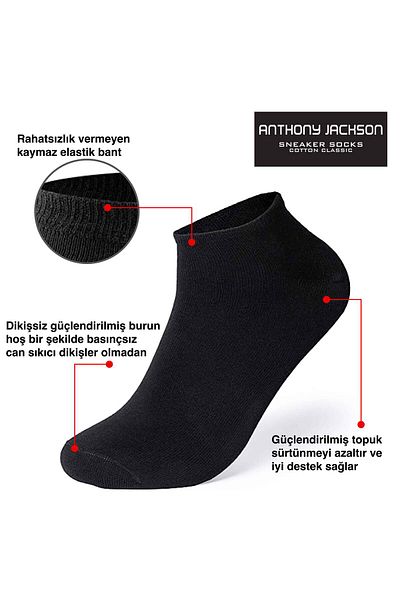ANTHONY JACKSON Unisex Box of 10 Bamboo Premium Seamless Men's - Sneaker Socks