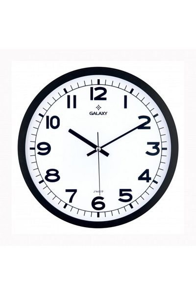Galaxy Wall Clock Black Frame Diameter:29.5cm Acrylic Painted Abs Frame Mineral Glass Sess