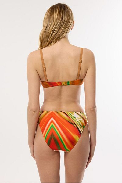 AYYILDIZ 4624 Orange Capless Gathering Bikini Set