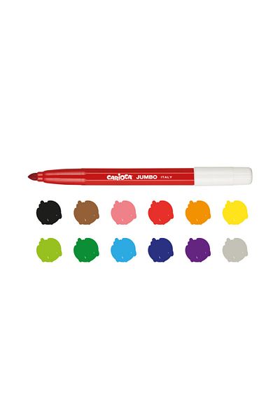CARIOCA - Jumbo Super Washable Felt Tip Crayons Pack of 12