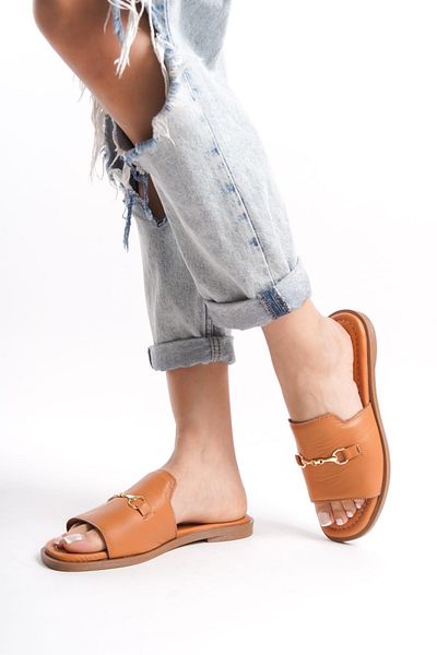 ERNİLA Women's Slippers - Genuine Leather