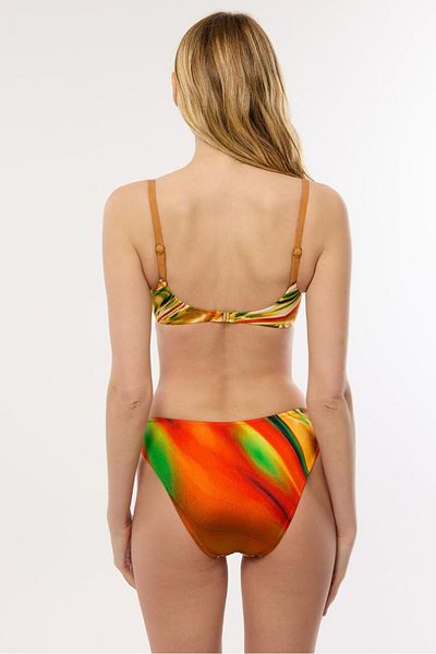 AYYILDIZ 4628 Orange Patterned Bikini Set