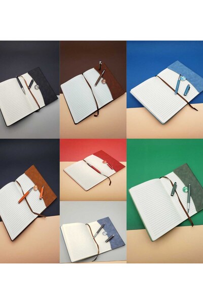 Yaprak Hediyelik Kişiye Özel İsim Baskılı Defter Kalem Seti Farklı Renk Seçenekleriyle