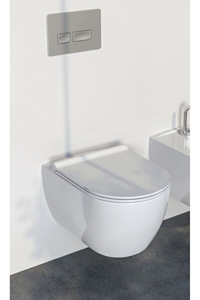 Turkuaz Cerastyle City Kanalsız Klozet + Klozet Kapağı