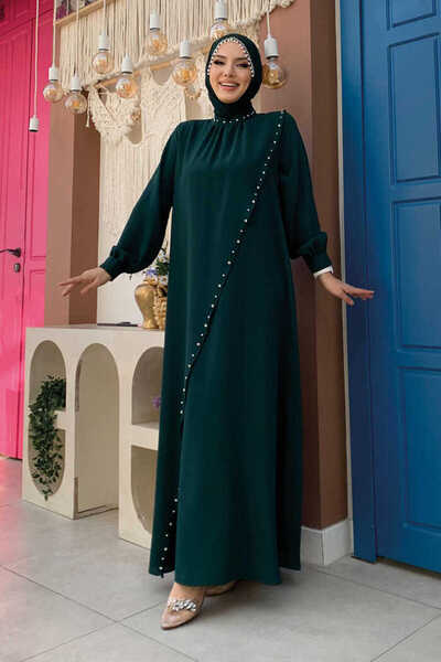 Bym Fashion Φόρεμα Cross Piece Look Pearl 3879 Emerald