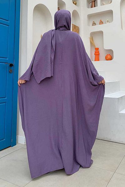 Bym Fashion Jumpsuit with Shawl and Abaya Double Set 8519 Lilac