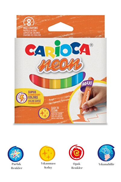 CARIOCA Fosforlu Pastel Boya Kalemi 8’Li