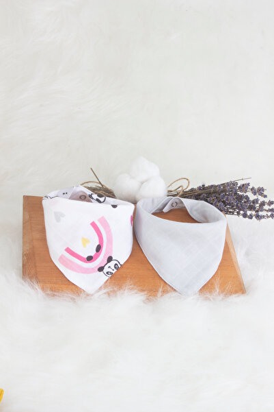 Butik Pinky 2'li Çift Katlı Üçgen Yakalık Panda Ve Gri Desenli