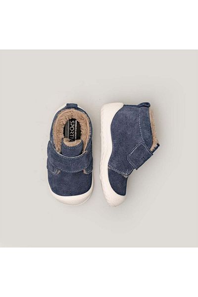 Merli&Rose Cizme First Step din piele intoarsa de pluș Stride |   Denim