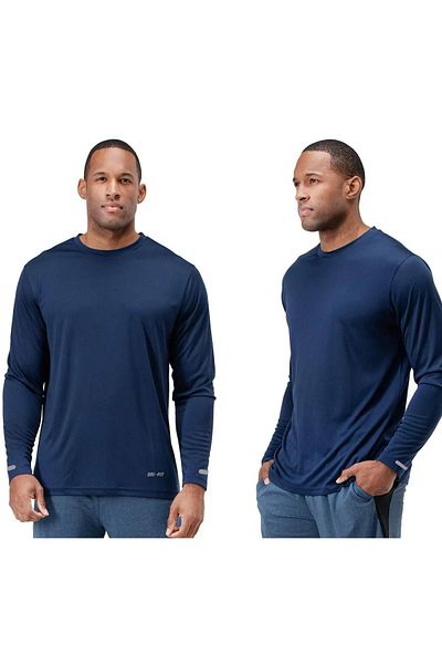 GENIUS STORE Men's Moisture Absorbing Quick Dry Athletic Technical Performance Sports T-shirt Long Sleeve
