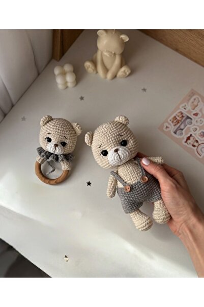 esmanın diyarı Amigurumi ayıcık gri 2li set