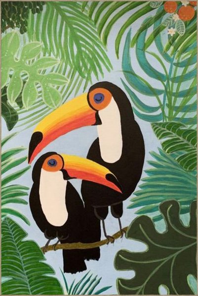 Rugs Modern Halı Covor modern cu țesătură cu model de animale și păsări în nu...