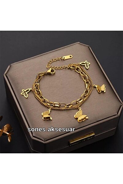 SONES سوار الفولاذ المقاوم للتشويه على شكل فراشة | Sns40038