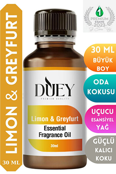 DUEY Limon&Greyfurt Uçucu Yağ 30ML Buhurdanlık Yağı Difüzör Esansı Oda Kokusu...