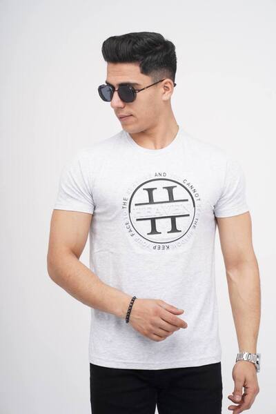 Est Estola Ανδρικό μπλουζάκι από βαμβακερό Lycra Slim Fit Crew Neck