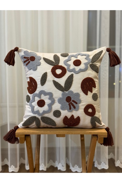 Ottoson TEKLİ PUNCH İŞLEMELİ NAKIŞLI PANÇ DEKORATİF KIRLENT KILIFI