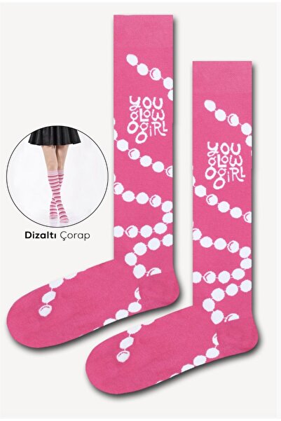 Bidigago You Glow Girl Pink Knee Socks