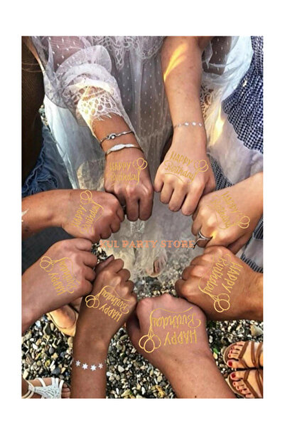 FOKUL Happy Birthday Yazılı Geçici Dövme Doğum Günü Partisi Geçici Dövme 10 A...