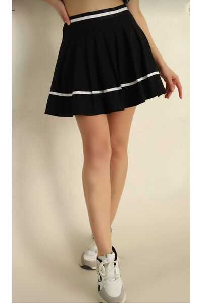 nevege femei- Fusta scurtă elastică cu dungi din pânză