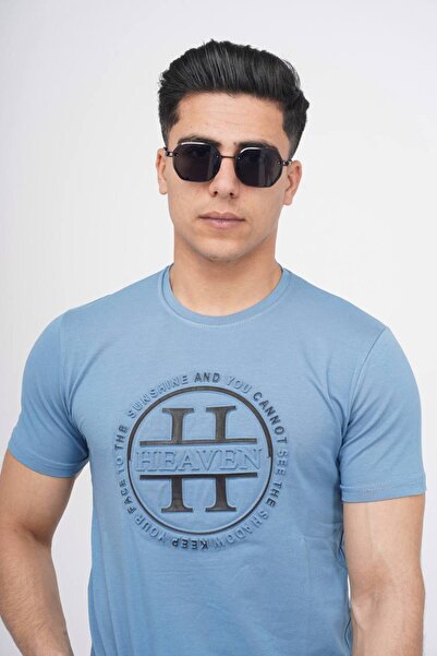 Est Estola Мъжка тениска с прилепнала кройка и кръгло деколте от ликра памук