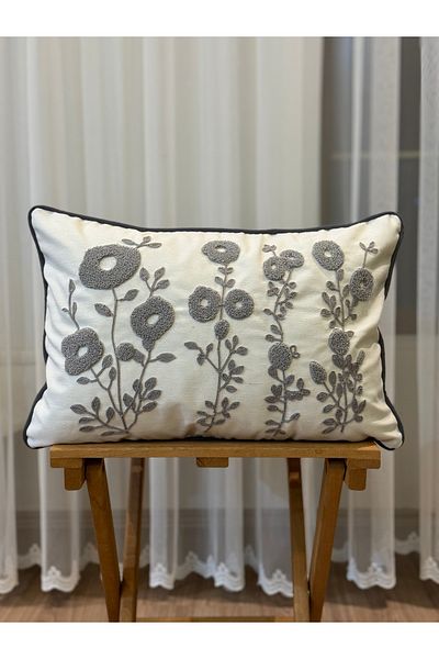BUGİ HOME COLLECTİON Poncho brodat cu un singur pumn - Cutie decorativa