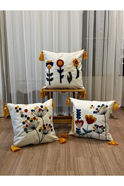 BUGİ HOME COLLECTİON 3-компонентен бродиран пънчворк - декоративен килим