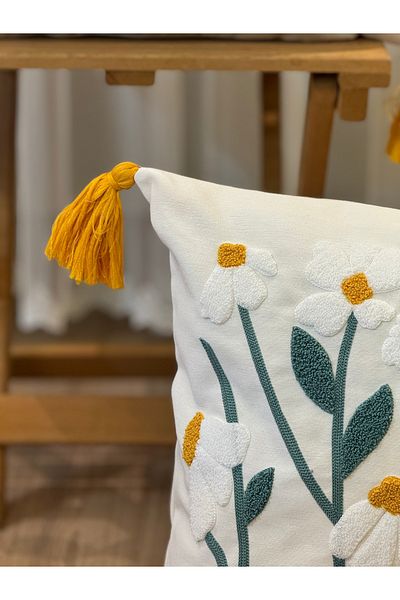 BUGİ HOME COLLECTİON Бродирана перфорация от 2 части - декоративна калъфка за възглавница