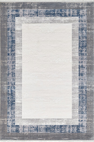 Royal Halı Çam Halı Royal Halı BEYRUT QB02C Gri Mavi Modern Desen Salon Halı