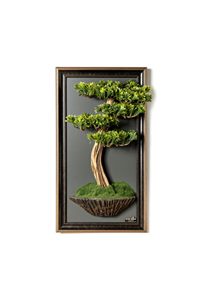 Omnia Concept Bonsai Tablaeu - 5 - Mdf Plaka Üzerinde Çerçeveli 3 Boyutlu Yap...