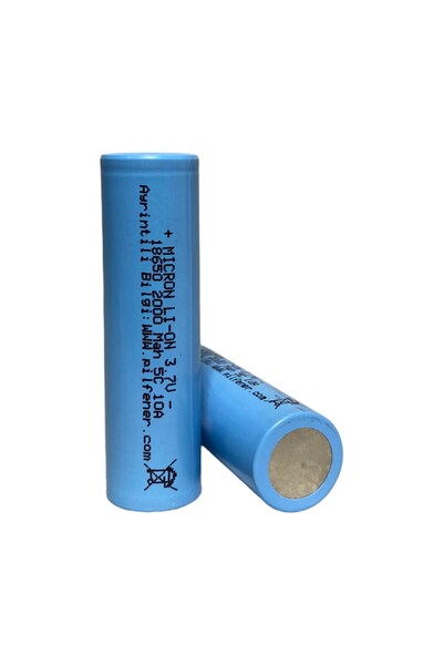 Micron 18650 3.7V (Volt) 2000 MaH(Amper) 5C Lityum Şarj edilebilir 10 Adet Pil(Batarya)