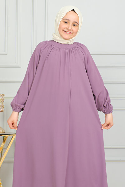 KADEEM Reglan Sleeve Gathered Children's Dress-Medina silk