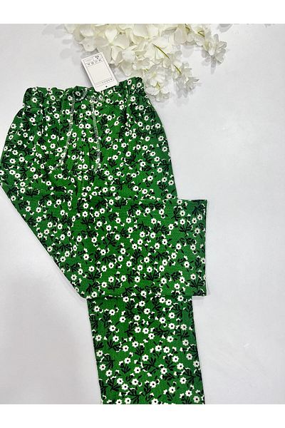 Esterella Girl's - Wide Leg Wrap Pants with Elastic Waist and Tie Detail