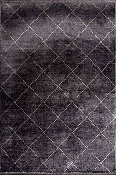 Enti Halı Çam Halı Velar 3606 Antrasit Modern Desenli Makine Halısı