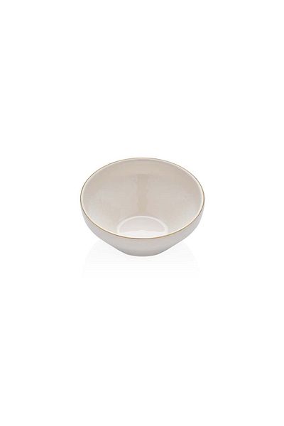 Glore Cream 6 Piece Gold Gilt Ceramic Snack Bowl
