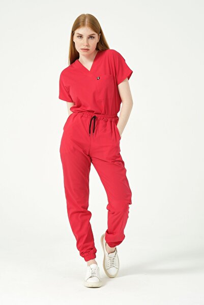 Pratik Medikal Pomegranate Flower Lycra Jogger Leg Doctor Nurse Jersey Bat Sl...