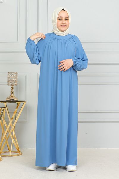 KADEEM Rochie pentru copii cu mâneci raglan-Medine din mătase