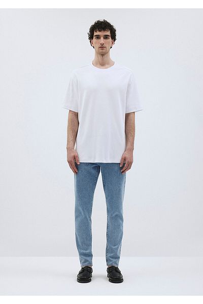 Mavi Premium Λευκό T-Shirt - Λεπτομέρεια ραφής, Loose Fit 0612150-620