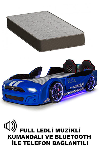 Ferramini Mavi Arabalı Yatak Kapıları Açılan Mustang Full Ledli Kumandalı ve ...