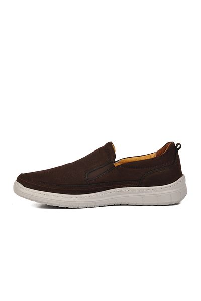 AYAKMOD Ανδρικά casual παπούτσια 809 καφέ Nubuck από γνήσιο δέρμα