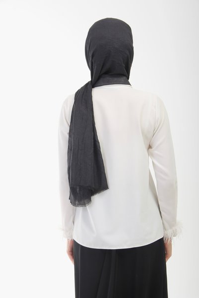 manolyaşal islamic hijab شال من الخيزران باللون الأسود
