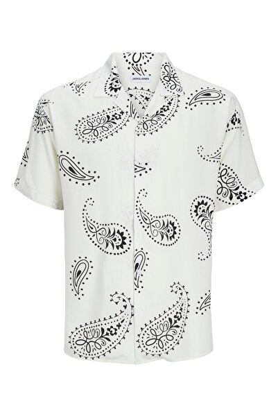Jack & Jones JACK JONES Erkek Kısa Kollu Desenli Gömlek 12248448