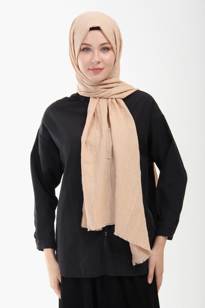 manolyaşal islamic hijab شال من الخيزران باللون البيج