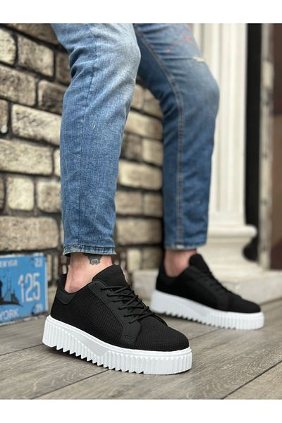 BOA BA0803 BOA High Sole Knitwear Black Men's Shoes