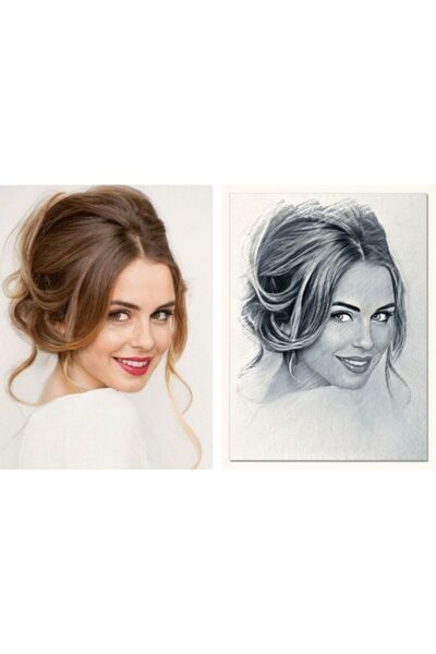 Özcan Tasarım Kişiye Özel Karakalem Çalışması ( 21 Cm X 30 Cm )