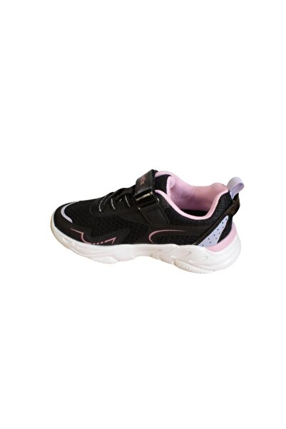 Kinetix KİNETİX Kız Çocuk Siyah Beyaz Çırtlı Comfort Rahat Taban Sneaker Spor Ayakkabı